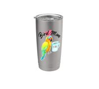 Parrot Bird Mom - Acuarela de sol somnoliento Vaso térmico de acero inoxidable de doble pared