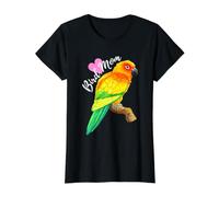 Parrot Bird Mom - Sun Conure Acuarela Camiseta gráfica económica, Mujer, Negro, XL