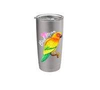 Parrot Bird Mom - Sun Conure Acuarela Vaso térmico de acero inoxidable de doble pared