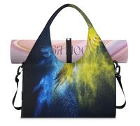 Parrot - Bolsa deportiva de lona para mujeres y hombres, divertida bolsa de fin de semana con compartimento para zapatos, bolsa de hombro para yoga, gimnasio, viajes, color, L, Organizador de bolsas