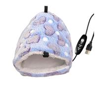 Parrot Cage Heater - Plush Heated Nest Hammock, USB Adjustable Temperature Bird Bed Warmer, Hanging Sleeping Hut | Soft Warm Bird House For Parrots, Canaries, Hamsters Winter Comfort
