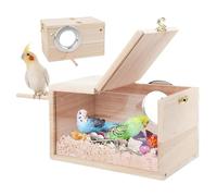 Parrot Caja de cría - Casa de aves de anidación, madera durable | Mejorado Avian Sanctuary Parejas & Nido para Budgy, Lobbirds, Cockatiels, Finch, Parakeet Cage Accessory, Small Pet Home, Aviary