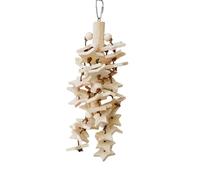Parrot Chew - Accesorio de Colgante de Madera Colgante | Jugue de Madera Natural Duradera con Clip de Metal, fomenta Actividad y relajación del Pico, decoración Ideal de Jaula para ca