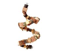 Parrot Chew Toy Pineapple Nut Wood Block - Natural Wood 50 cm 155g Climbing Ladder - Hanging Beak Grinding Toy For Birds - Cage Accessory For Parakeets Cockatiels