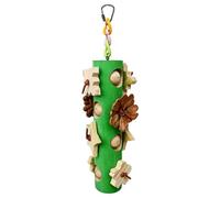 Parrot Chew Toy, Wooden Beak Grinder, Natural Bird Gnawer, Teeth Trimming Accessory, for Parakeet Cockatiel Lovebird Conure Canary Cage Chewing Training Enrichment Beak Health Toy 1.6x1.6x10.4