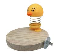 Parrot Chew Toys, Bird Cage Toy, Bird Toy with Stand Plate, Cage Decoration, Wooden Bird Toy, Bird Cage Toys, Cartoon Parrot Chew Toys Cage Decoration for Budgerigar, Conure, Cockatiel