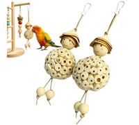 Parrot Chew Toys Natural - Bird Cage Enrichment Accessories, Foraging Activity Hanging Toys, Beak Grinding Entertainment Supplies | Companion Bird Playtime, Home Habitat Stimulation, Aviary Engagement
