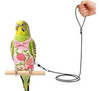 Parrot Clothes - Aviation Harness for Aerial Maneuvers | Lightweight Mesh Plus Safety Tether, Adjustable Winged Vest Equipment for Conures, Cockatiels, Budgies and Finches