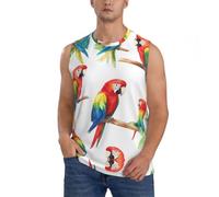 Parrot Collection - Chaleco sin mangas para hombre, ajuste holgado, transpirable, de secado rápido, chaleco deportivo para gimnasio, Negro, XX-Large-4X-Large