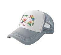 Parrot Collection - Gorra de béisbol de malla estampada negra, gorra de camionero transpirable, adecuada para pesca y senderismo, Gris, One Size-Large