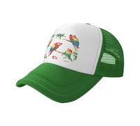 Parrot Collection - Gorra de béisbol de malla estampada negra, gorra de camionero transpirable, adecuada para pesca y senderismo, Verde, L