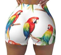 Parrot Collection - Pantalones cortos de yoga casuales estampados cómodos para viajes y fitness, Negro, XXL