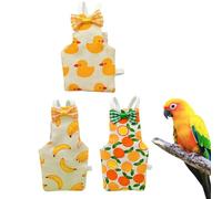 Parrot Diaper - Bird Diaper | Parrot Nappy Bird Clothes | Parrots Nappy Birds Clothes For Pet Animals Yard Travel | 3 Pieces Cute Parakeet Cotton Clothing With Strap For Housewarming Halloween Garden