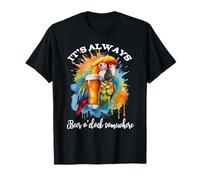 Parrot Drinking Its Beer O'Clock Somewhere Always 5 O Clock Camiseta