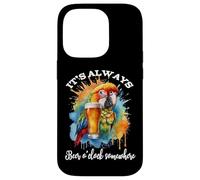 Parrot Drinking Its Beer O'Clock Somewhere Always 5 O Clock Carcasa para iPhone 14 Pro