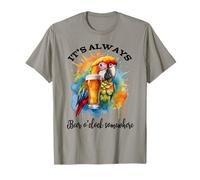 Parrot Drinking Its Beer OClock Somewhere Always 5 O'Clock Camiseta