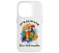 Parrot Drinking Its Beer OClock Somewhere Always 5 O'Clock Carcasa para iPhone 14 Pro