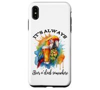 Parrot Drinking Its Beer OClock Somewhere Always 5 O'Clock Carcasa para iPhone XS Max