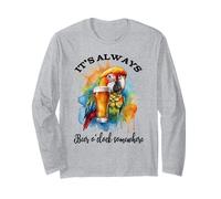 Parrot Drinking Its Beer OClock Somewhere Always 5 O'Clock Manga Larga