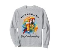 Parrot Drinking Its Beer OClock Somewhere Always 5 O'Clock Sudadera