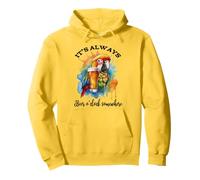 Parrot Drinking Its Beer OClock Somewhere Always 5 O'Clock Sudadera con Capucha
