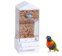 Parrot Feeder - 3.35 Inches Automatic Feeder for Birds, Transparent Food Container with Easy-Refill Design, Pet Accessory for Animals Zone Backyard Balcony Patio Fence Terrace