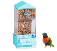 Parrot Feeder - 3.35 Inches Automatic Feeder for Birds, Transparent Food Container with Easy-Refill Design, Pet Accessory for Animals Zone Backyard Balcony Patio Fence Terrace