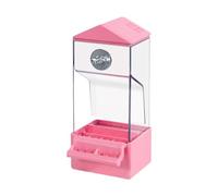 Parrot Feeder - 3.35 Inches Automatic Feeder for Birds, Transparent Food Container with Easy-Refill Design, Pet Accessory for Animals Zone Backyard Balcony Patio Fence Terrace