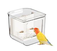 Parrot Feeder - Transparent Automatic Bird Food Dispenser for Parakeet, Cockatiel, and Canary, Easy Refill Container with Secure Cage Attachment, Durable Clear Material for Indoor Aviary Feeding