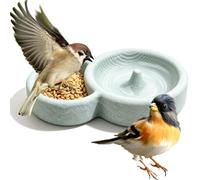 Parrot Feeding Bowl - Round Food Water Container Pumice Stone Scratching PE