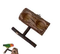 Parrot Feeding Stand, Wooden Bird Perch, Birds Food Dispenser, Claw Grinding Station, 5.91x5.51x2.56 Inches, Ensuring a Hygienic Mealtime for Your Feathered Companion