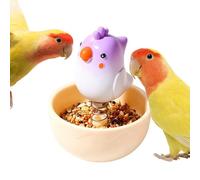 Parrot Food Bowls - Wobble Feeding Dish for Bird Cage Playtime | Cartoon Feeder with Swing Base, Hanging Design, Pet Food Container for Cockatiel Conure Lovebird Bathing