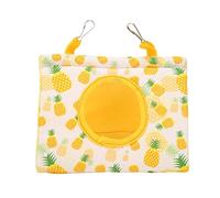 Parrot Hamaca Triangle Polyester Amarillo Pinanas Bird Nest Cama con Agujero y 2 Ganchos para Cuatro Estaciones (Piña Amarilla)