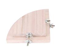 Parrot Hamster Stand Platform, 2Pcs Forma de Abanico de Madera Jaula de pájaros Perchas Plataforma Jaula Accesorios Juguetes de Ejercicio para Chinchillas de Loro Hamster