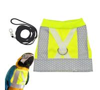 Parrot Harness, Sun Protection Vest, Adjustable Training Strap, Comfortable Fit for Safe Flying, Fluorescent Green, Perfect for Outdoor Adventures, Fluorescent Green
