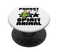 Parrot Is My Spirit Animal Kawaii Cartoon Funny Loros PopSockets PopGrip Adhesivo