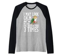 Parrot Lover Bird Dueño Look Tranquilo Caique de vientre blanco Camiseta Manga Raglan