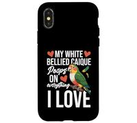 Parrot Lover Birdkeeper caga en un caique de vientre blanco Carcasa para iPhone X/XS