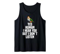 Parrot Lover Birdkeeping Sí Humano Blanco Vientre Caique Camiseta sin Mangas