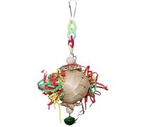 Parrot Mastiching Fourager - Accesorio para el juego de destrucción en jaula con campana, clip colgante duradero, tiras de papel de colores | para cockatiels, paltolitos, conupciones, periquitos,