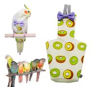 Parrot Nappy - Pañal lavable de algodón para vuelos de pájaros, tela estampada de 5.5 x 2.75 pulgadas con capa impermeable, ajuste elástico ajustable, vuelos medianos para loros, periquitos