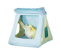 Parrot Nest For All Seasons, Cool Breathable Hanging Hammock Cage Bed | 17x16x15cm Two Window Washable Cloth House Toy For Cockatiel Conure Summer Use