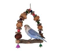 Parrot Perch, Bird Cage Accessories, Wooden Playground Stand, Rattan Ball Enrichment, Indoor Window Training, Nesting & Roosting Space, Lightweight Durable Design