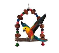 Parrot Perch, Bird Cage Accessories, Wooden Playground Stand, Rattan Ball Enrichment, Indoor Window Training, Nesting & Roosting Space, Lightweight Durable Design
