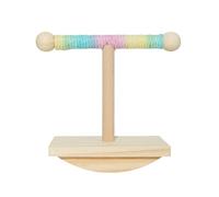 Parrot Perch, Bird Stand, Wooden Anti-Slip Wear-Resistant Multifunctional Bird Resting Station, Ideal for Macaws, Budgies, Cockatiels, Conures, 6.5x3.35x6.5 Inches, 1-Piece, 190g