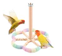 Parrot Perch, Interactive Bird Rotation Stand, 8.27x8.27x7.87 Inches Enrichment Toy Canaries Lovebirds Parakeets, Textured Grip, Easy-Mount Design for Small Medium Cages