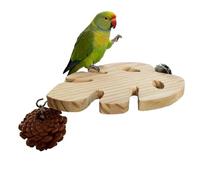 Parrot Perch, Leaf Shape Wooden Paw Grinding Stick with Textured For Beak and Claw Care, Natural Wood Bird Perch Stand For Parakeets Budgies Cockatiels Conures Lovebirds Exercise and Training
