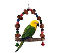 Parrot Perch, Parakeet Cage Accessories, 0.37.87x7.87 Inches Indoor Window with Rattan Ball, Playground Stand for Bird Training, Nesting, Roosting, Resting Entertainment