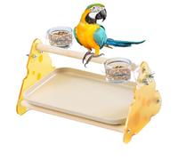 Parrot Perch Stand Pet - Loro grande lijado | Soporte de madera para loros | Parque de juegos para pájaros | Parque de escritorio para pájaros con bandeja extraíble para periquitos