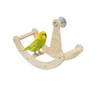 Parrot Perch - Wooden Enrichment Wheel | Interactive Rocking Parakeet Toys and Perches | Natural Wood, for Parakeet Cockatiel Conure Canary Lovebird African Grey Cockatoo Macaw Intelligence Puzzles